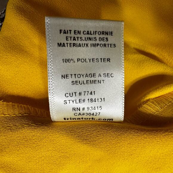 Trina Turk Sleeveless Top Full Front Zip Butter Yellow Medium Lux Woven Womens - Picture 6 of 6